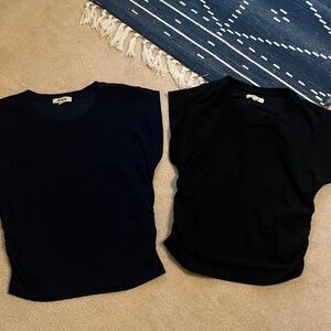 Madewell Cinched Black & Navy T-Shirts